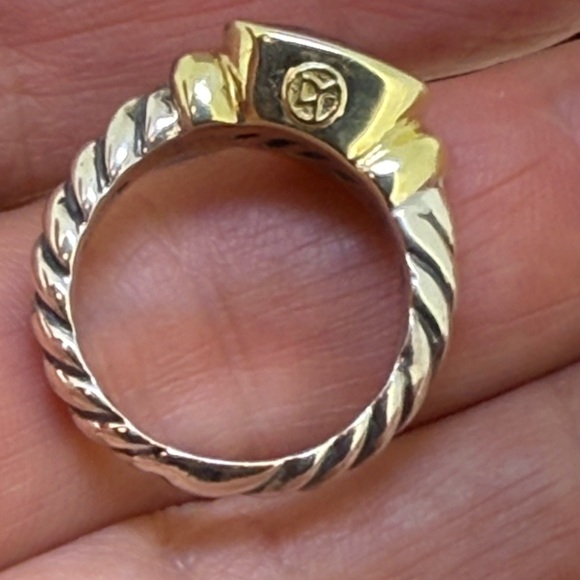 David Yurman 14K Yellow Gold & Sterling Silver Amethyst Noblesse Cable Ring Sz 6 - Picture 11 of 16